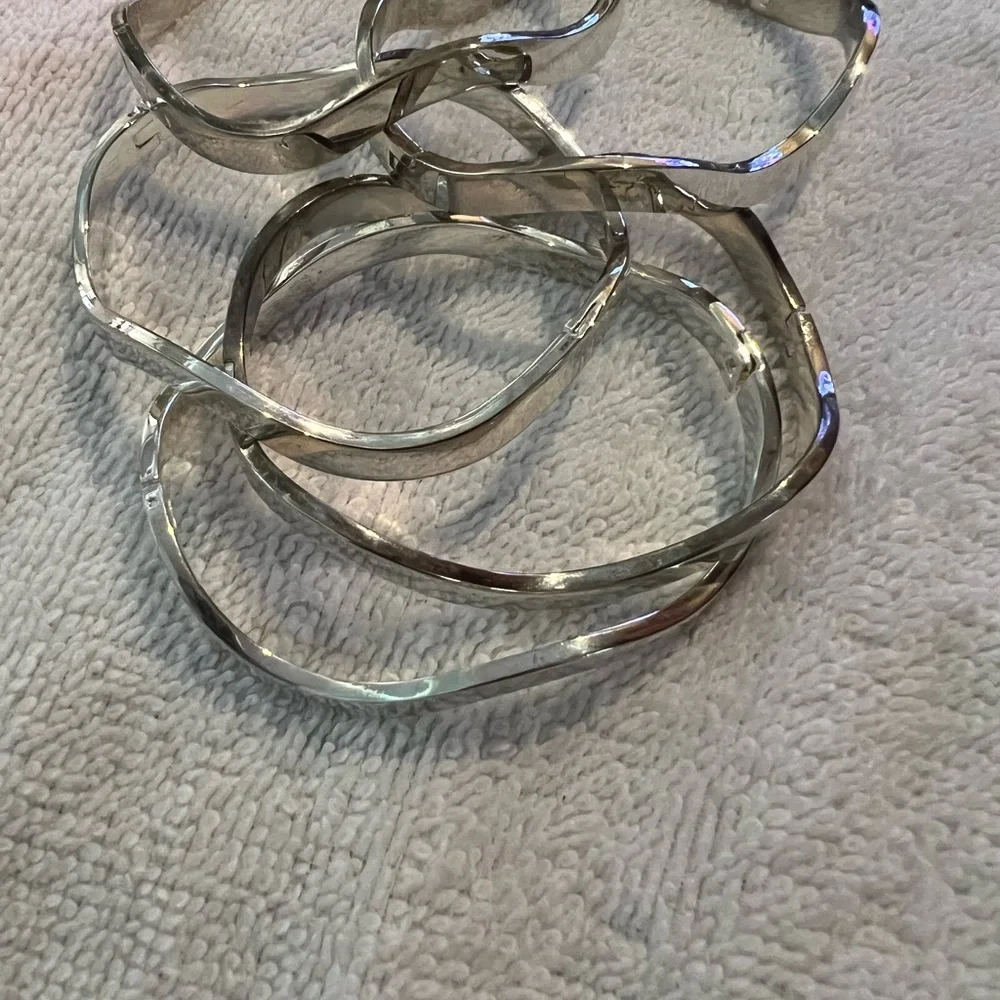 REDUCED*Silver 925 Bangles -5 Bracelets. New No scratches. Break away bangle - Picture 3 of 9